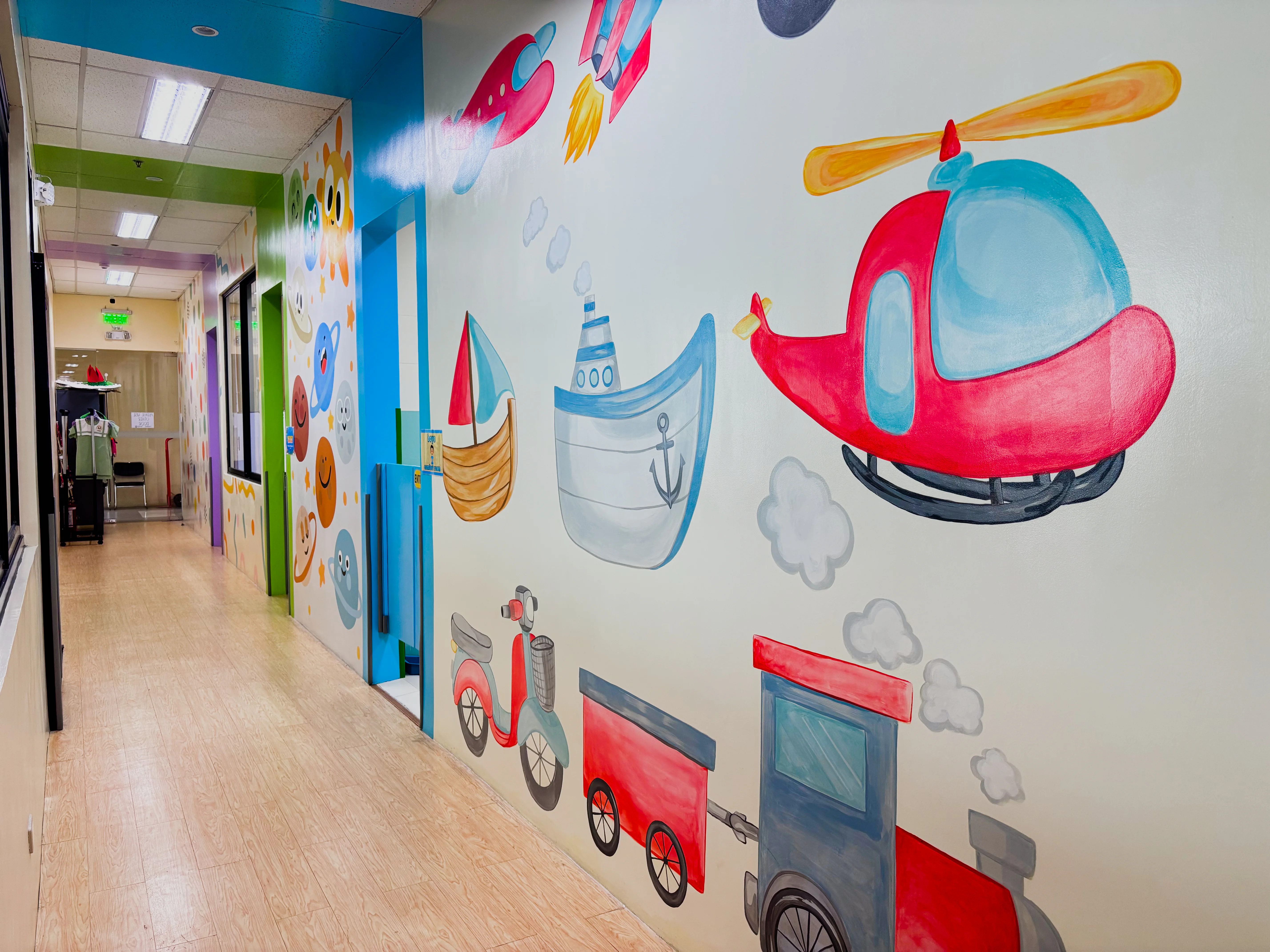 Little Scholars colorful campus hallway